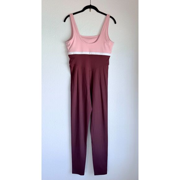 NWOT Women's Lacoste x Bandier All Motion Scoop-Neck Bodysuit in Bordeaux & Pink - Picture 8 of 16